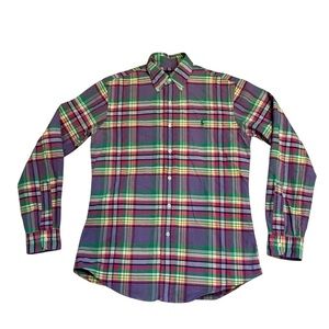 Vintage Ralph Lauren long sleeve pastel plaid yacht club button up shirt size s